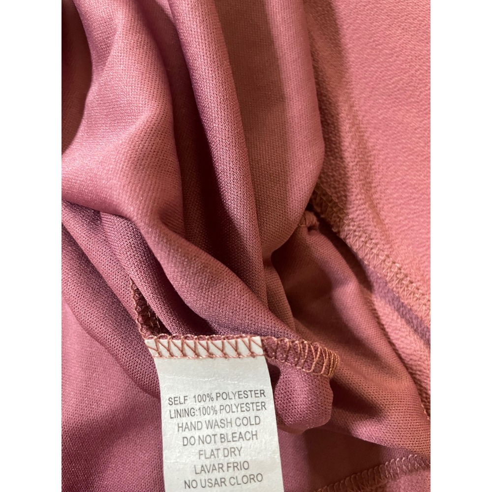 Dream of Me Wrap Dress Womens Medium Pink Excellent High Low V-Neck - Picture 6 of 6